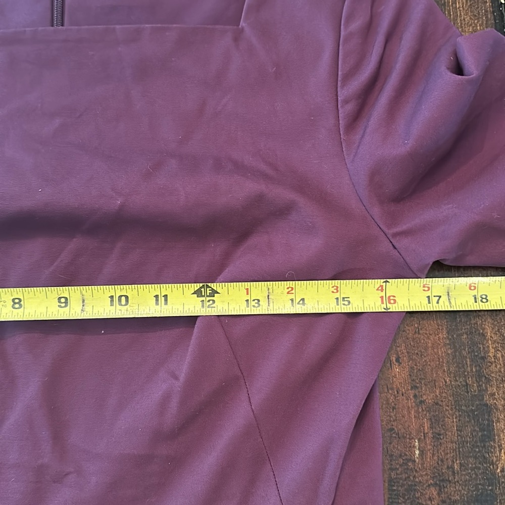 Kate Spade Saturday Slash pocket shift eggplant 1/2 sleeve darted 8 square dress - Picture 14 of 15